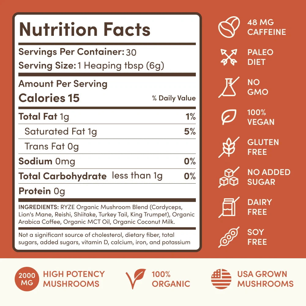 RYZE Mushroom Coffee 30 Servings